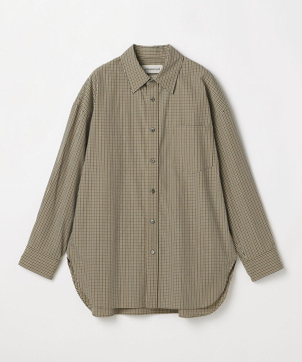 DÉPAREILLÉ CHECK BROAD BOW SHIRT / チェックブロードボウシャツ ブラウン