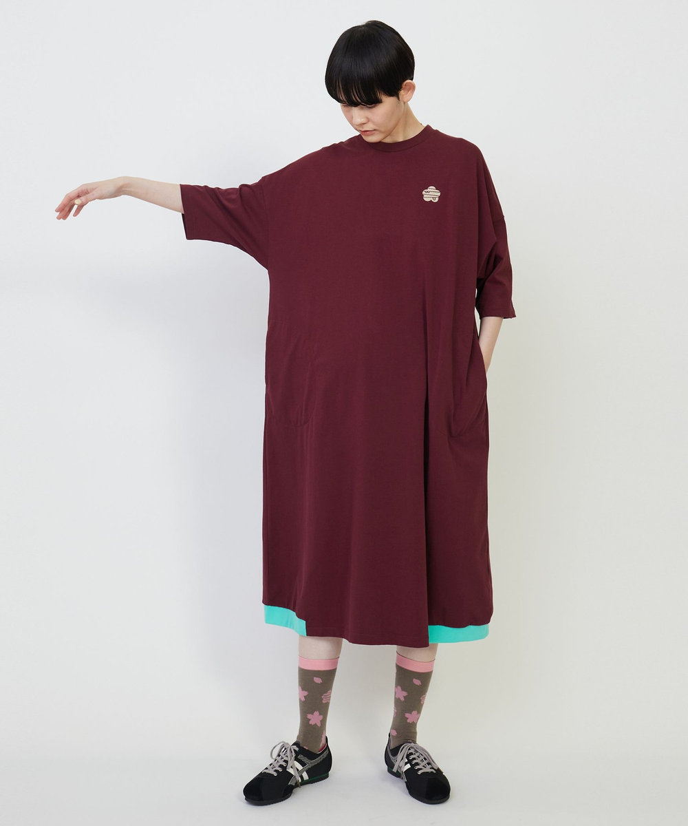 FRAPBOIS カットワンピQ/S ワンピース ワイン