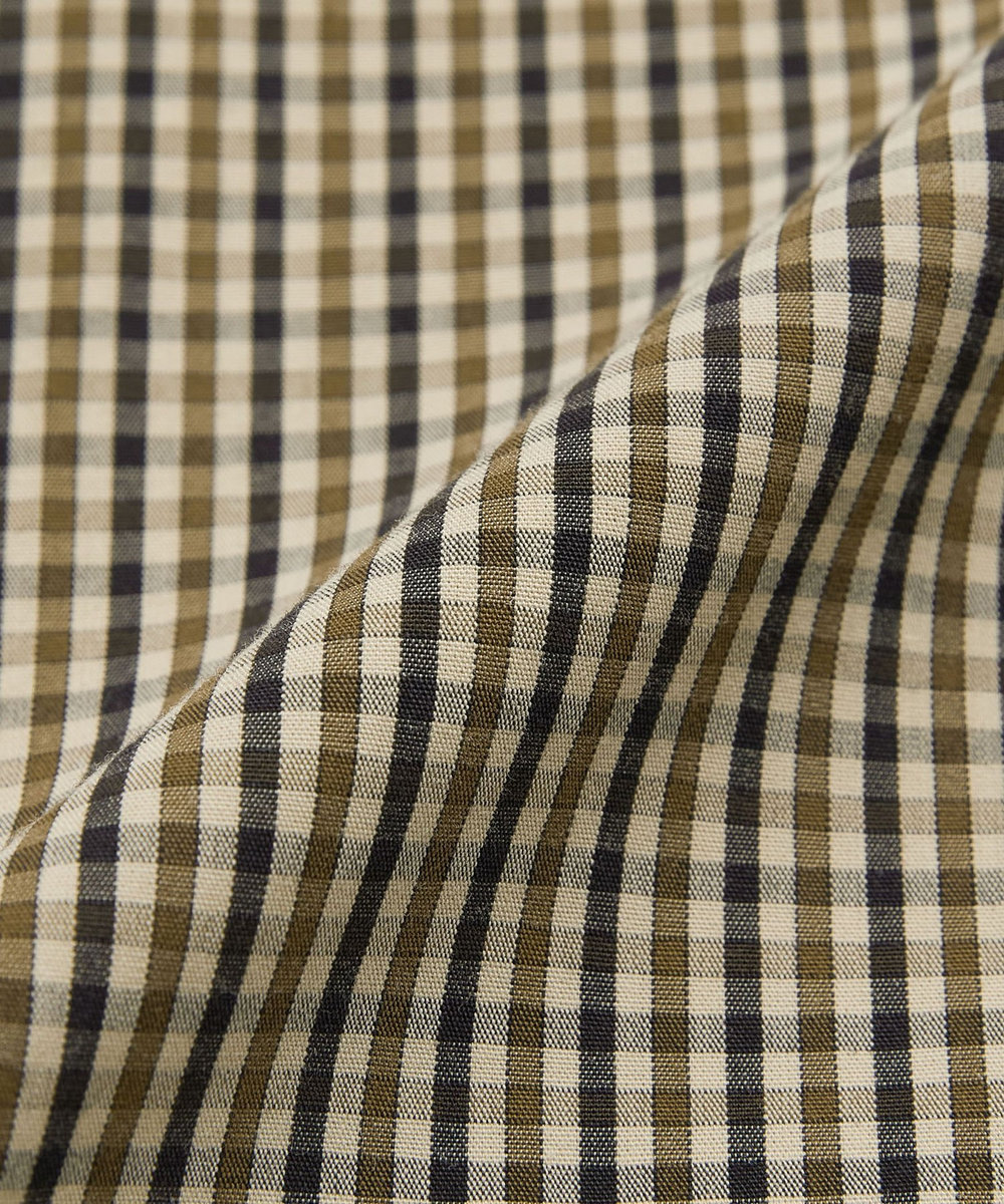 DÉPAREILLÉ CHECK BROAD BOW SHIRT / チェックブロードボウシャツ ブラウン