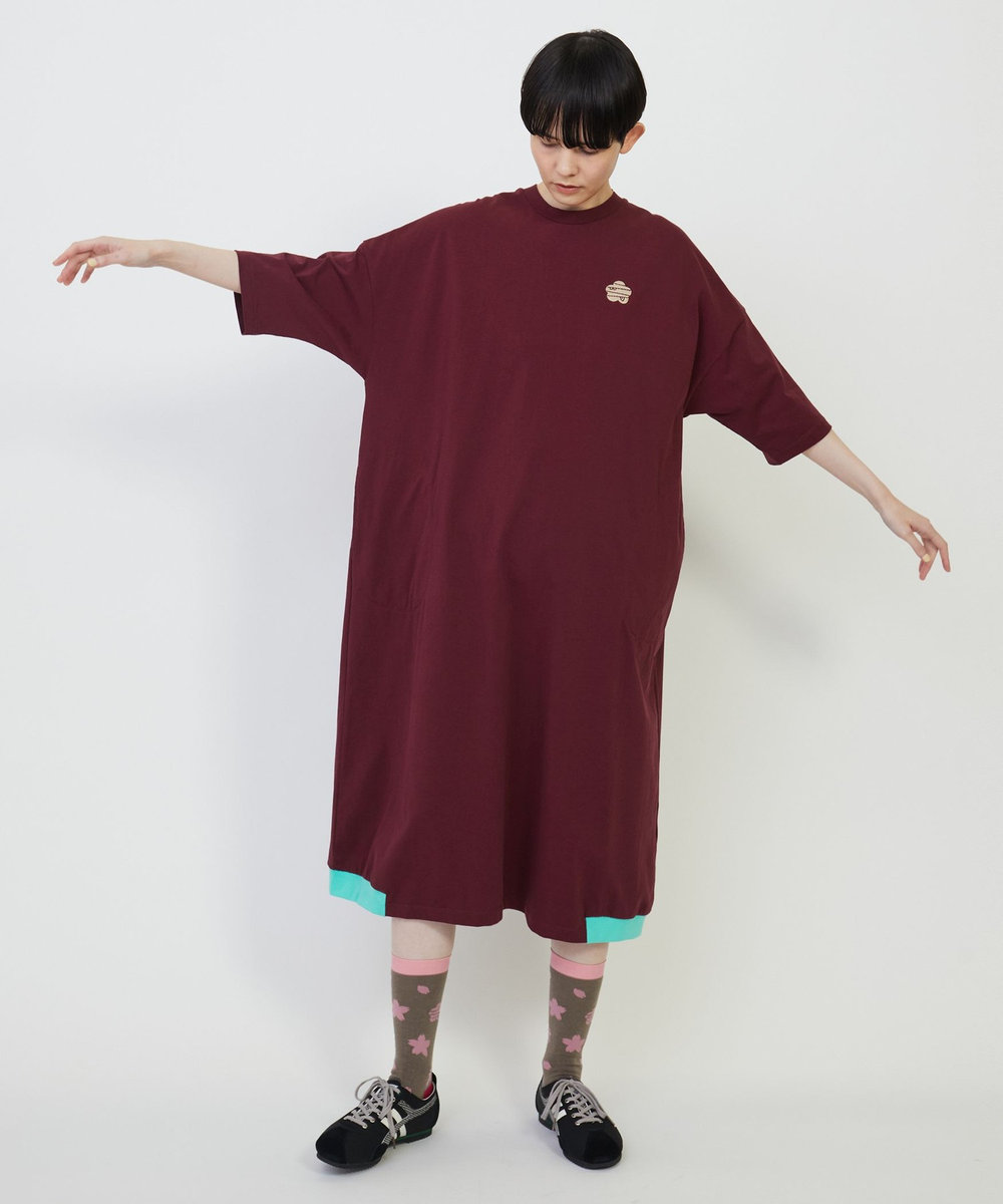 FRAPBOIS カットワンピQ/S ワンピース ワイン