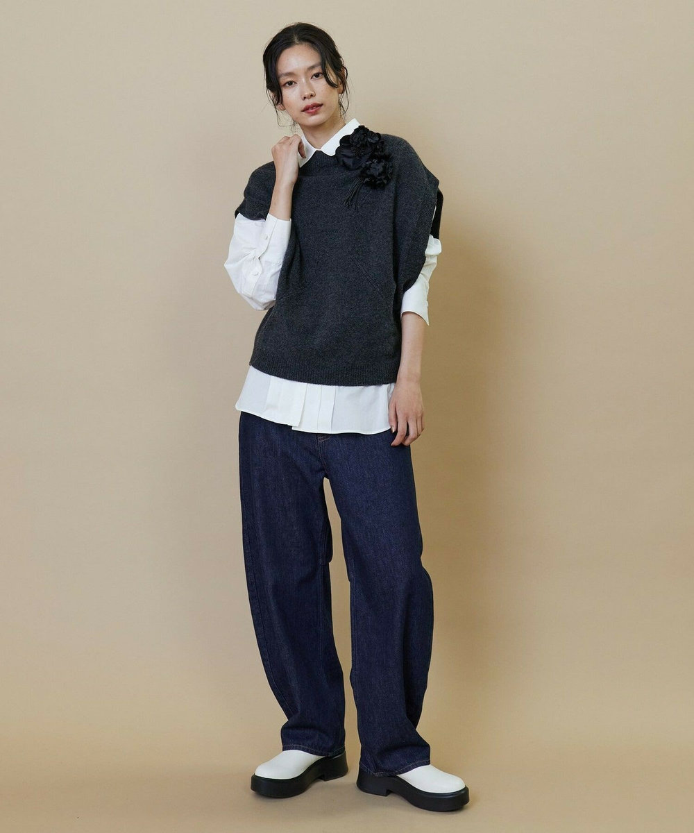 L'EQUIPE フラワーコサージュL グレー