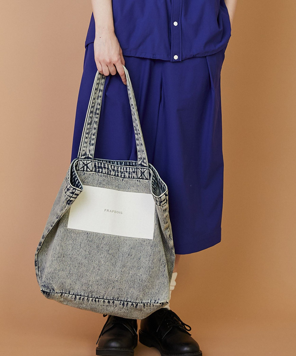 FRAPBOIS デニムロゴBAG サックスブルー