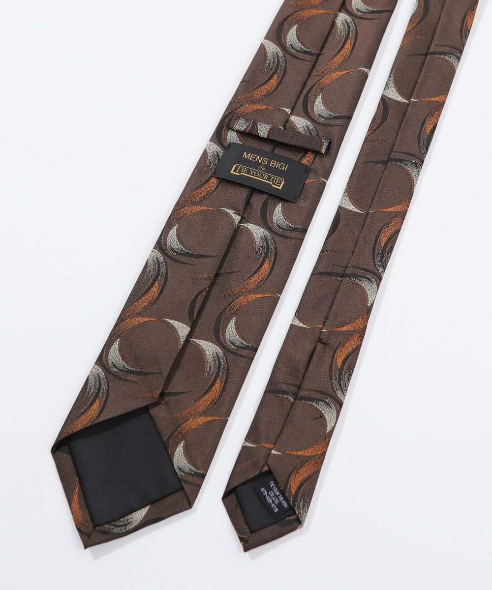 MEN'S BIGI 【TIE YOUR TIE/タイユアタイ】ヴィンテージアブストラクト柄ネクタイ ボルドー