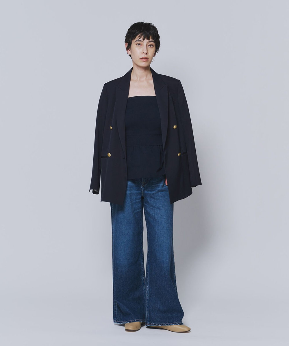 1er Arrondissement ＜LOWER（ローヴァー）＞“18 Smooth Peplum"ベアトップ ブルー