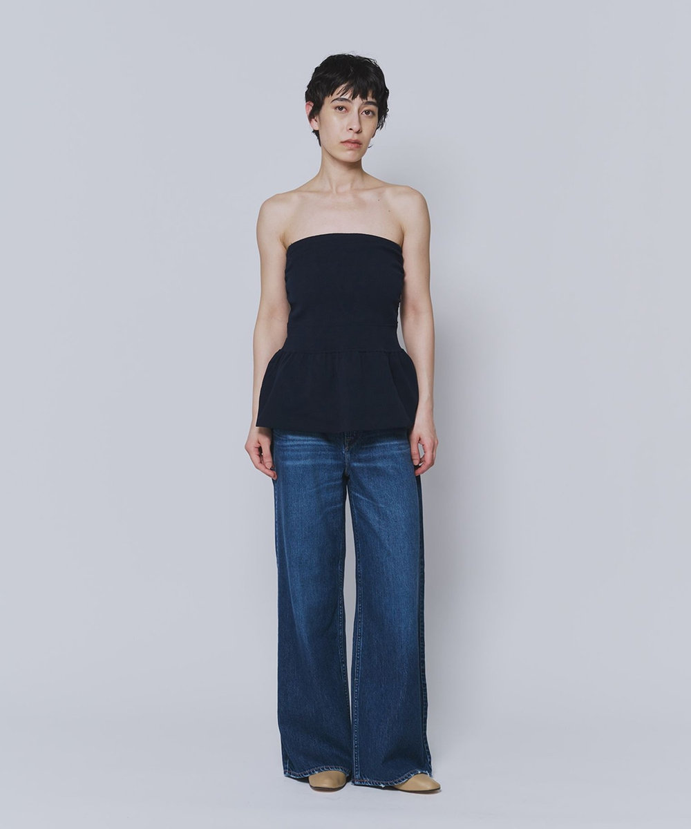 1er Arrondissement ＜LOWER（ローヴァー）＞“18 Smooth Peplum"ベアトップ ブルー