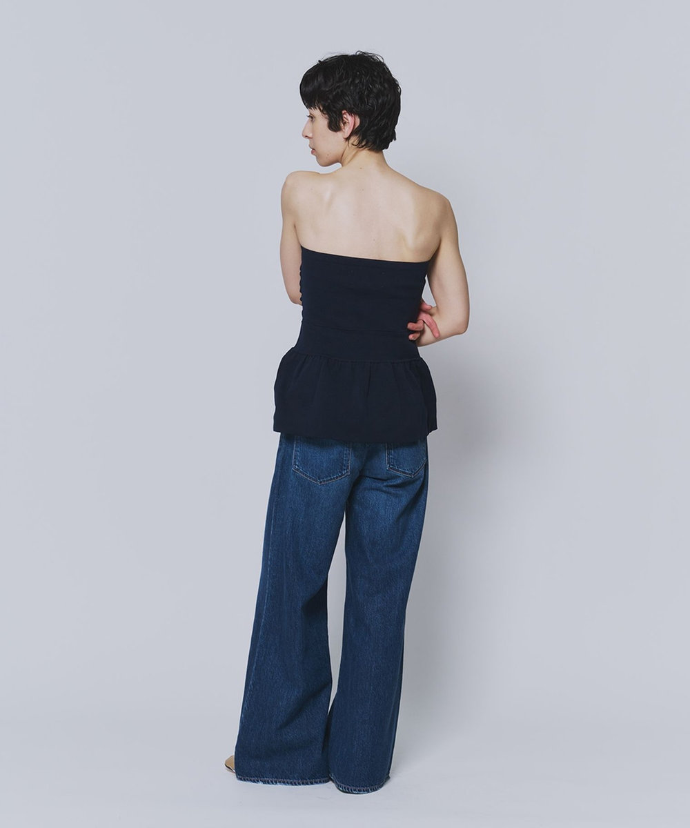 1er Arrondissement ＜LOWER（ローヴァー）＞“18 Smooth Peplum"ベアトップ ブルー
