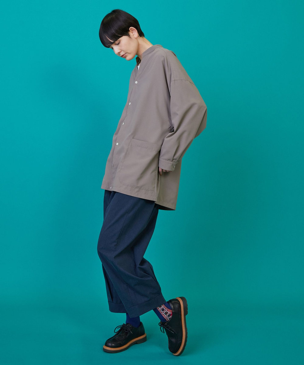 FRAPBOIS オーバードライ2 ワイドシャツ グレイッシュベージュ