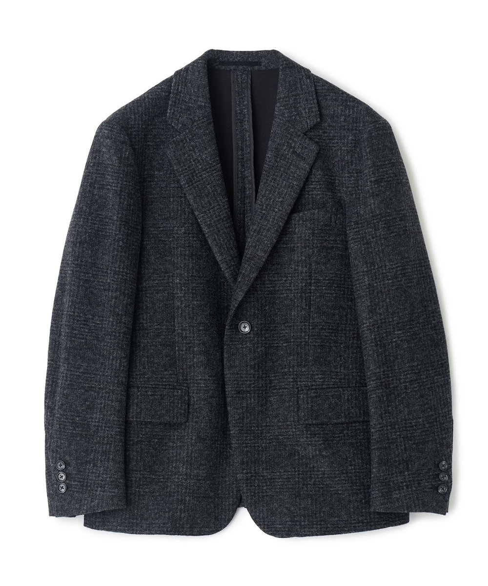 MEN'S BIGI Lanificio Romaウールジャージライクジャケット チャコールグレー