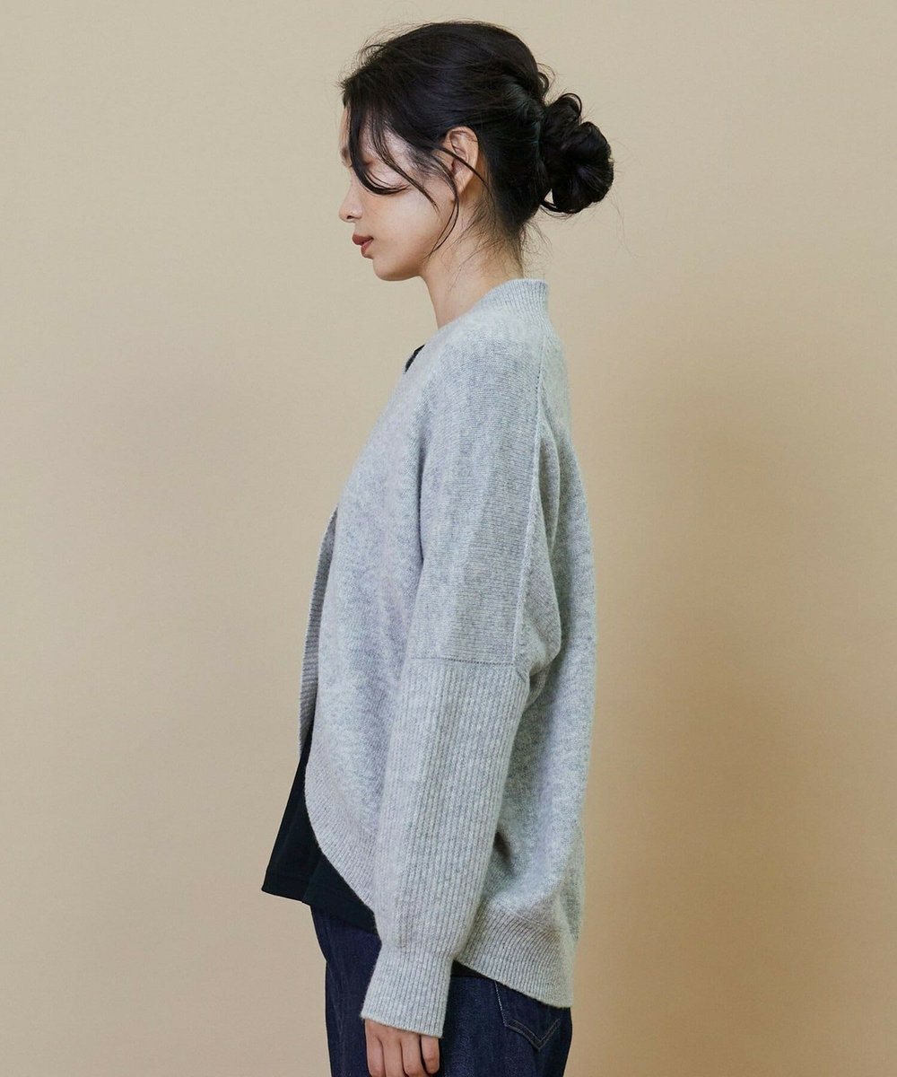 L'EQUIPE GREEN カシミヤ混カーディガン ライトグレー