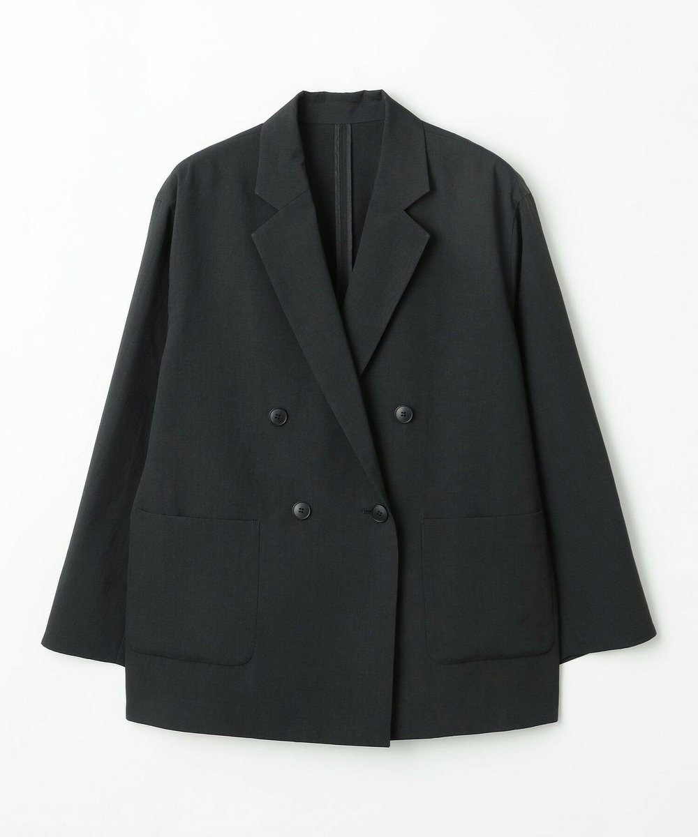 MOGA Lサイズ（大きいサイズ） 【大きいサイズ】ポリエステルワッシャーダブルブレストボクシージャケット ブラック
