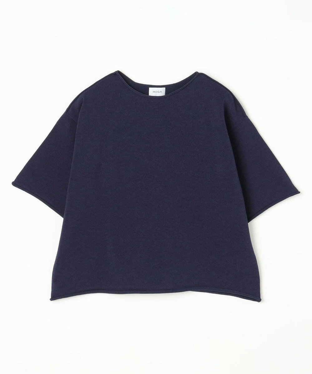 MOGA カーリングニットクロップドトップス ネイビー