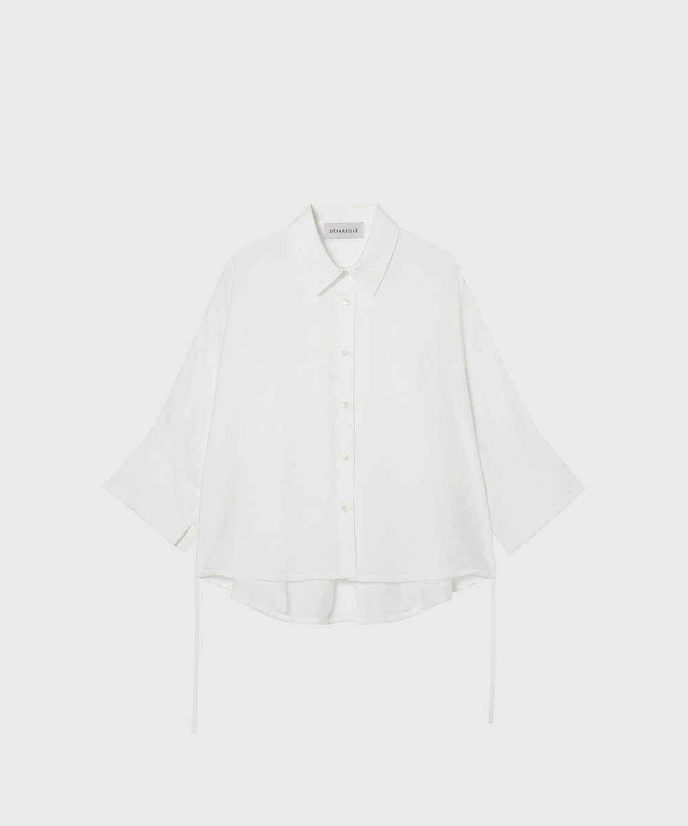 DÉPAREILLÉ SHEER SILK REGULAR COLLAR SHIRT / シアーシルクレギュラーカラーシャツ オフホワイト