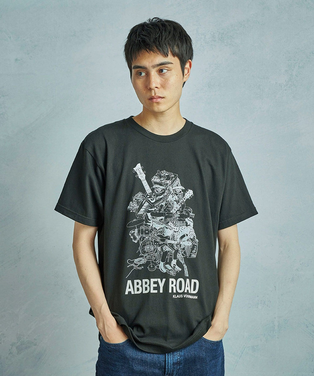 MEN'S BIGI 【THE CULTURE CODE x Klaus Voormann x MEN'S BIGI 】 別注プリントTシャツ＜Abbey Road＞ ブラック