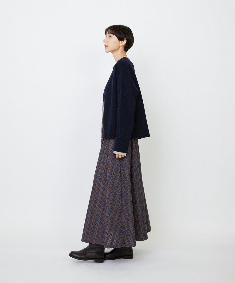 LOISIR メリノウール天竺カーディガン ネイビー