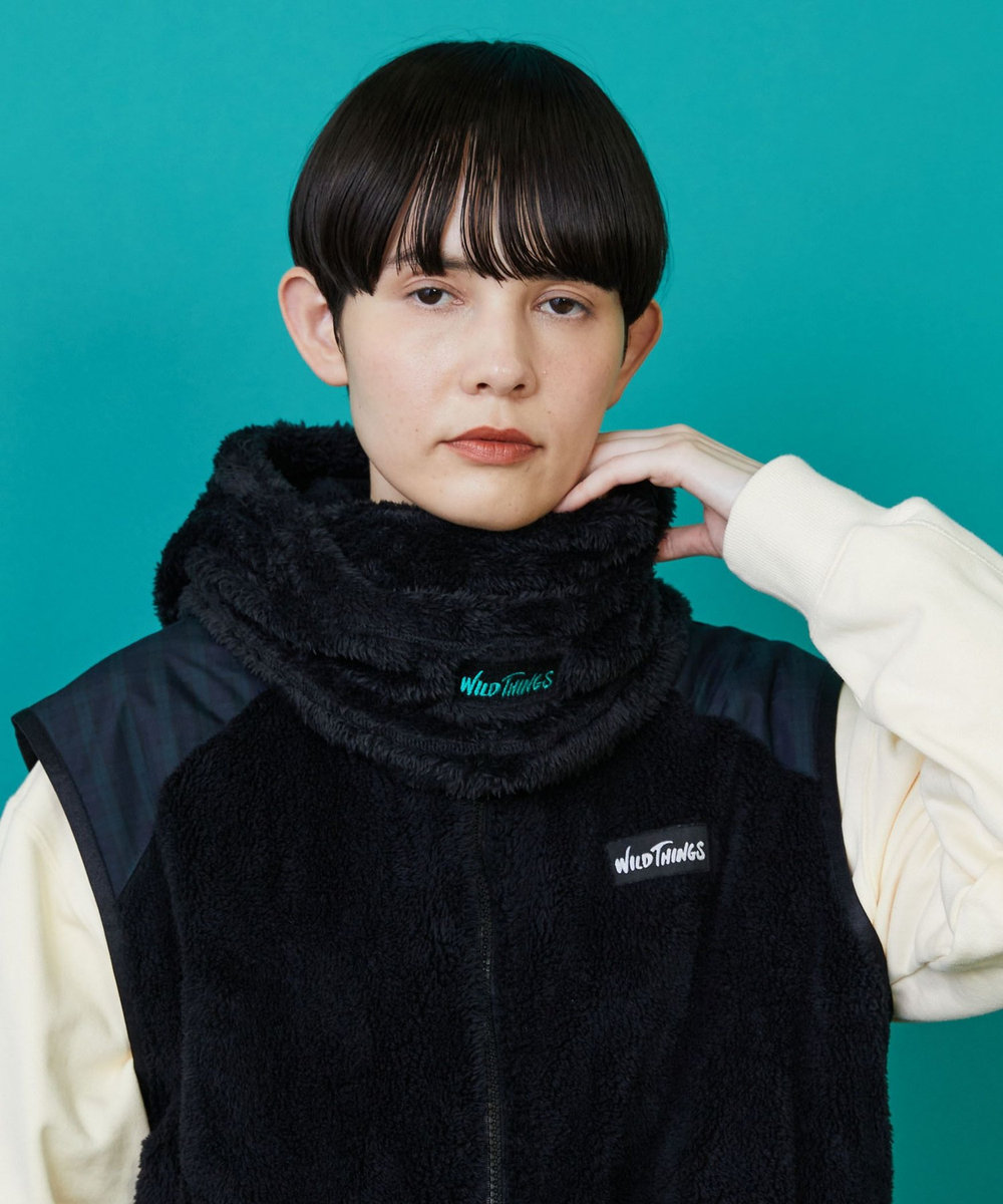 FRAPBOIS FRAPBOIS×WILD THINGS シャギーフリースバラクラバ ブラック
