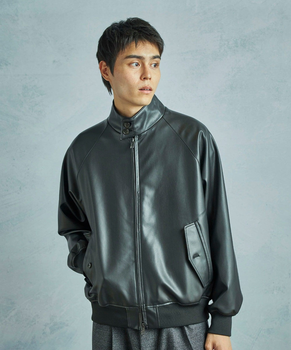 MEN'S BIGI 【BARACUTA/バラクータ】別注フェイクレザーG9ハリントンジャケット ブラック