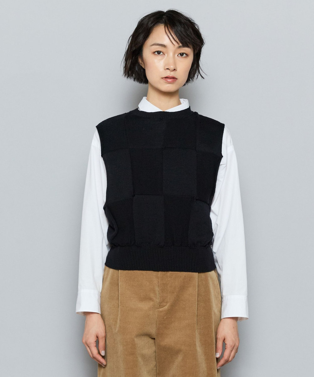 L'EQUIPE GREEN メリノウールニットベスト ブラック