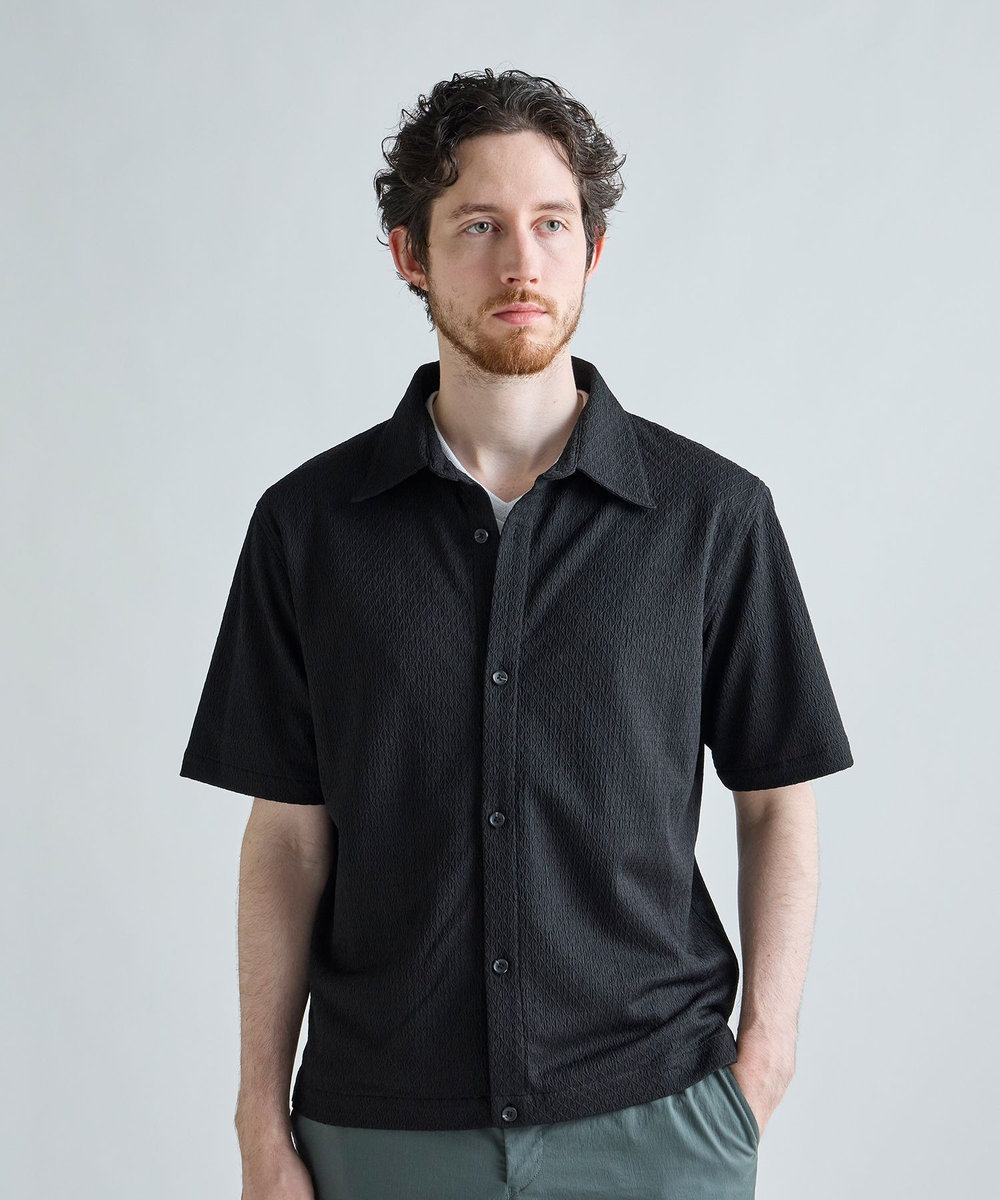 MEN'S BIGI シアージャカード レギュラーカラーシャツ ホワイト