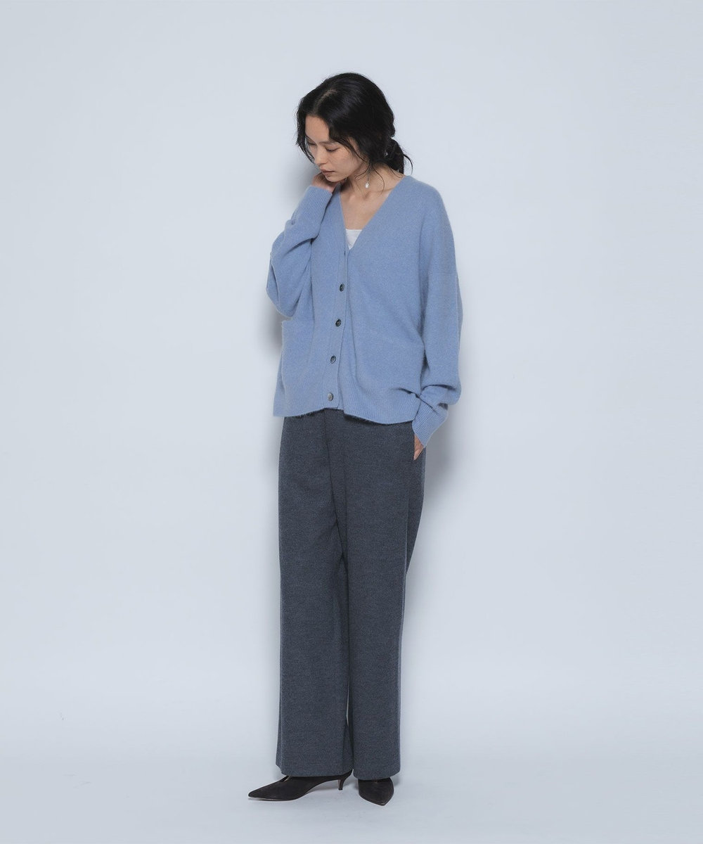 1er Arrondissement FOXウールカーディガン サックスブルー