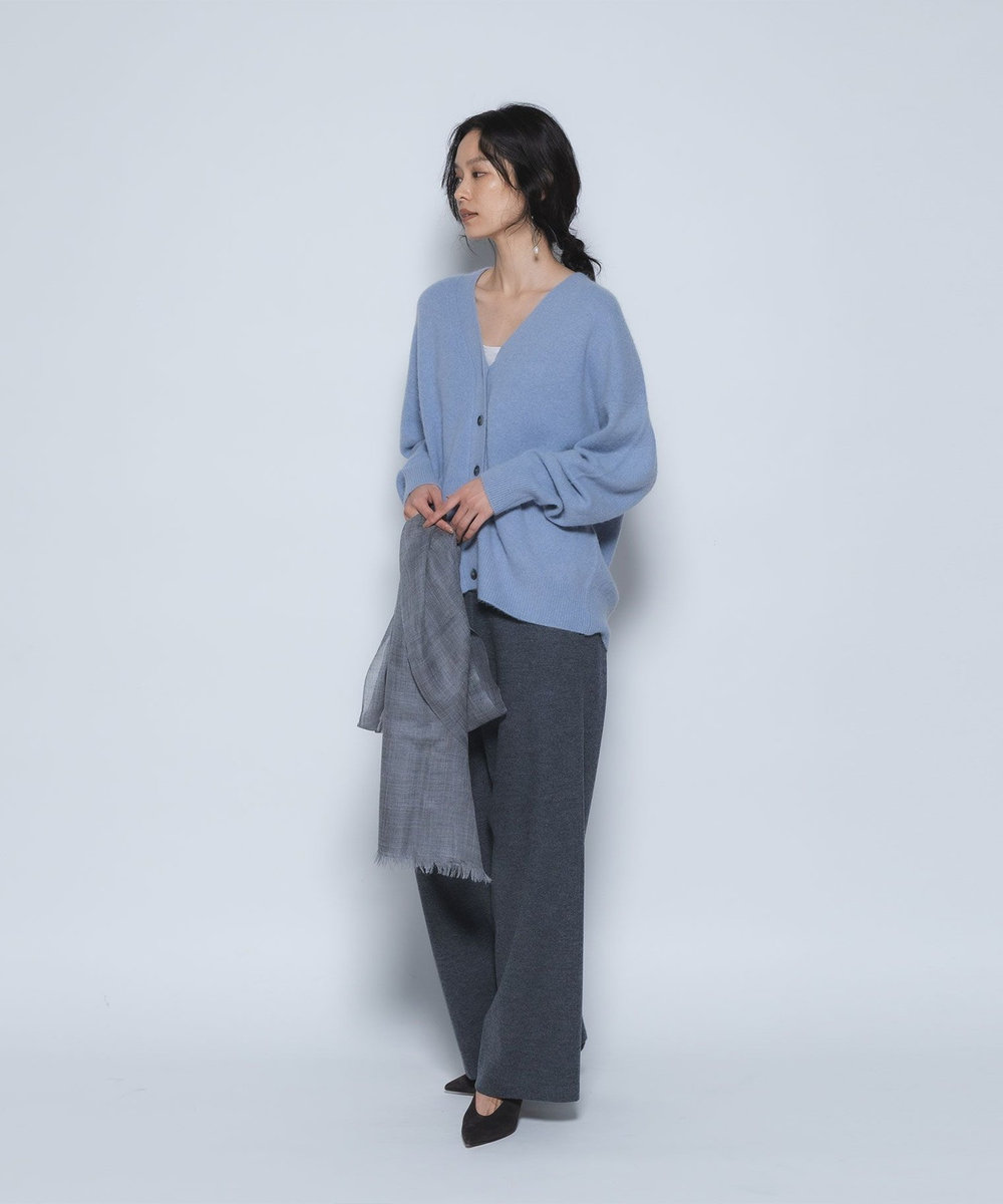 1er Arrondissement FOXウールカーディガン サックスブルー