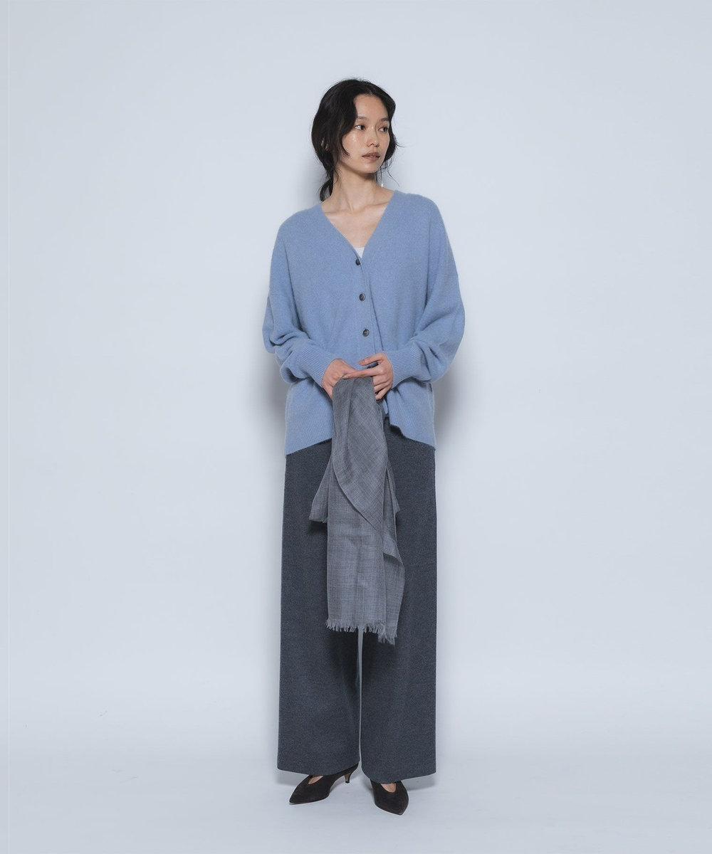 1er Arrondissement FOXウールカーディガン サックスブルー
