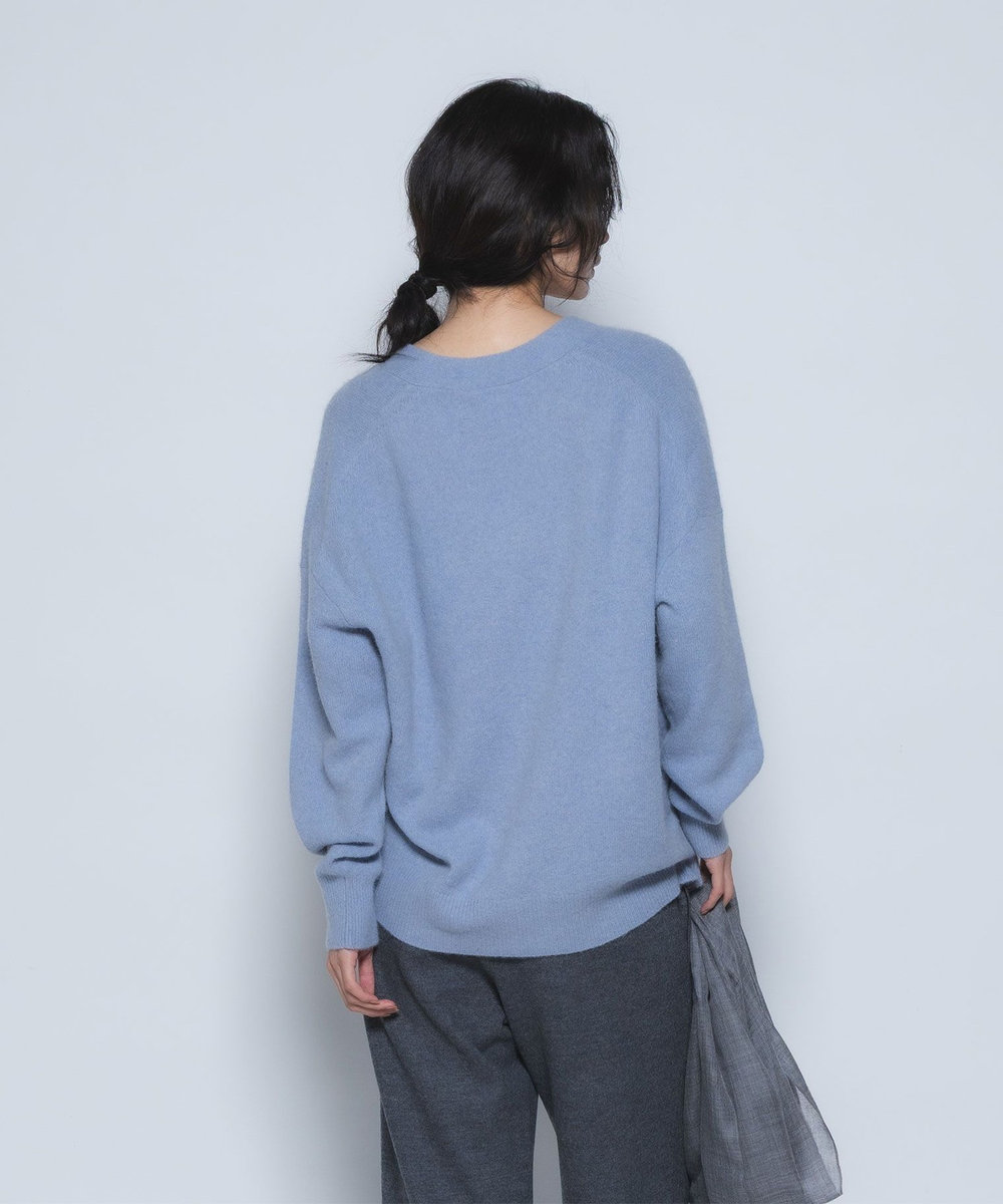 1er Arrondissement FOXウールカーディガン サックスブルー