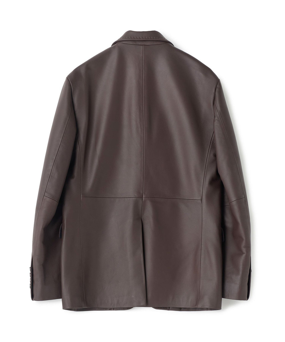 MEN'S BIGI シープレザー テーラードレザージャケット ブラウン