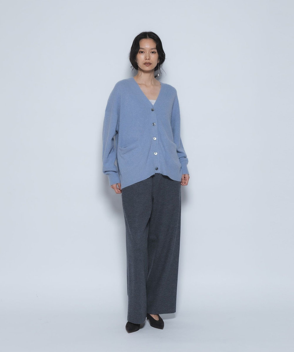 1er Arrondissement FOXウールカーディガン サックスブルー