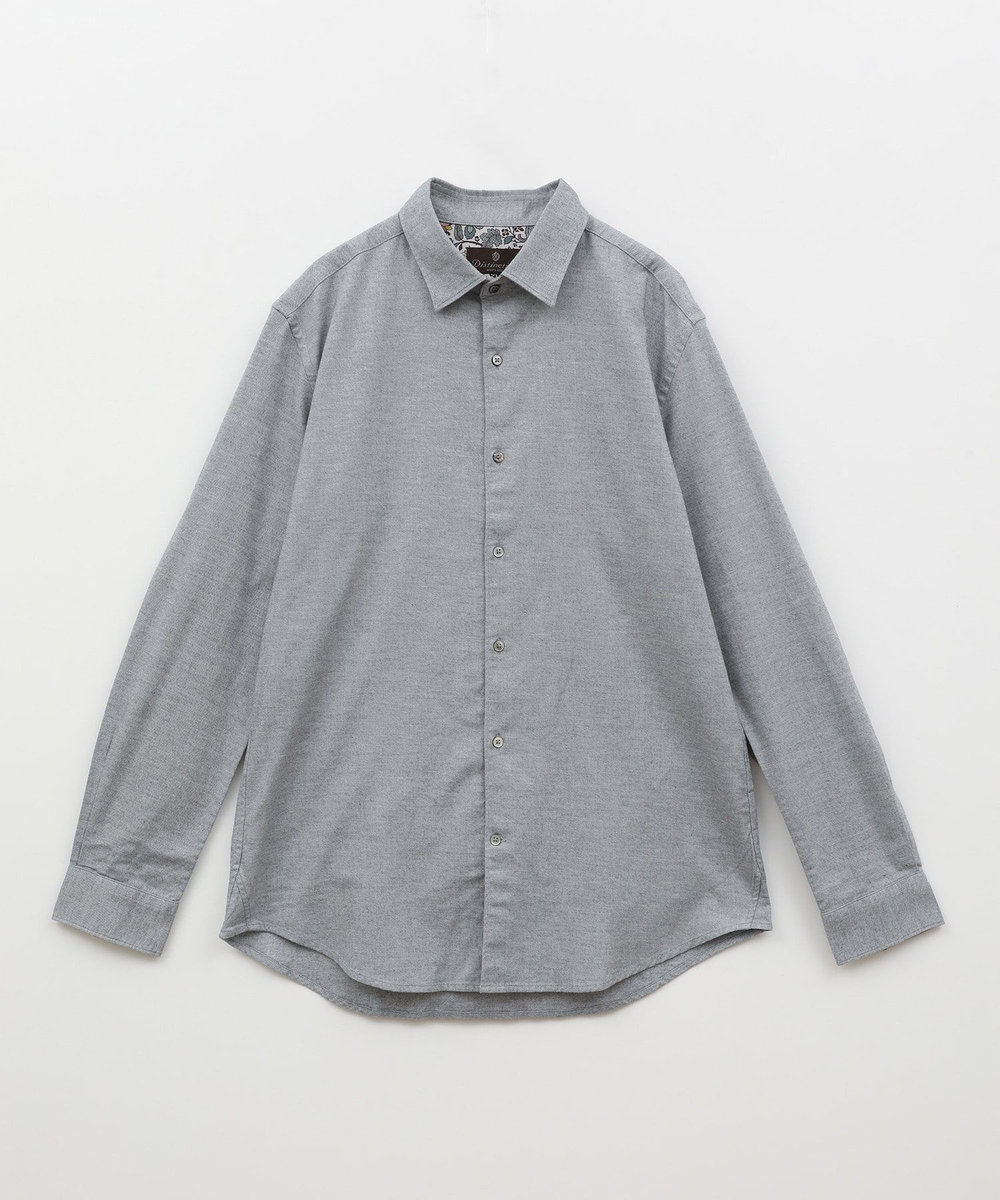 MEN'S BIGI フランネルフレンチフロントカジュアルシャツ グレー