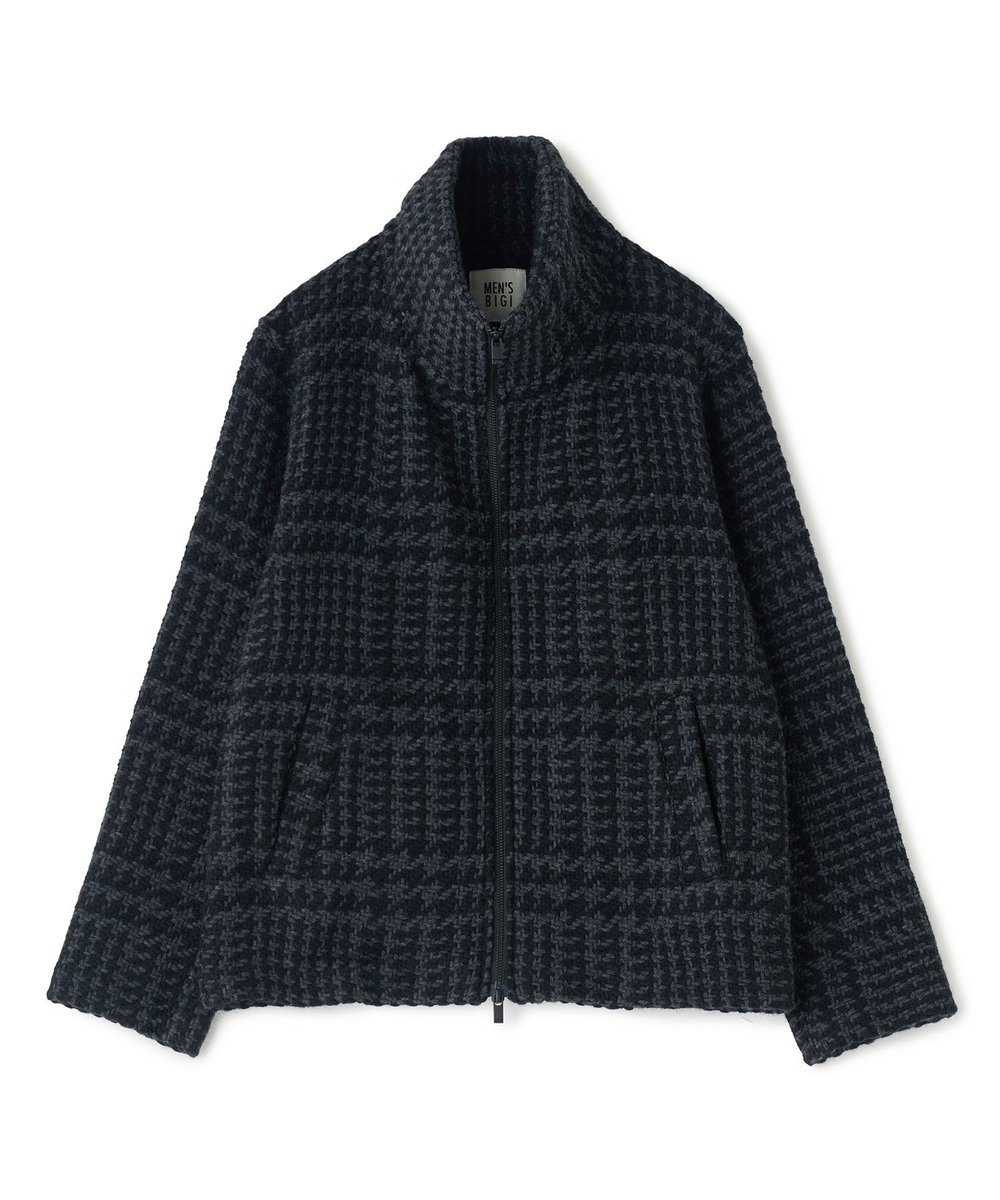 MEN'S BIGI 《John Braniganコラボ》スタンドカラーニットブルゾン ブラック