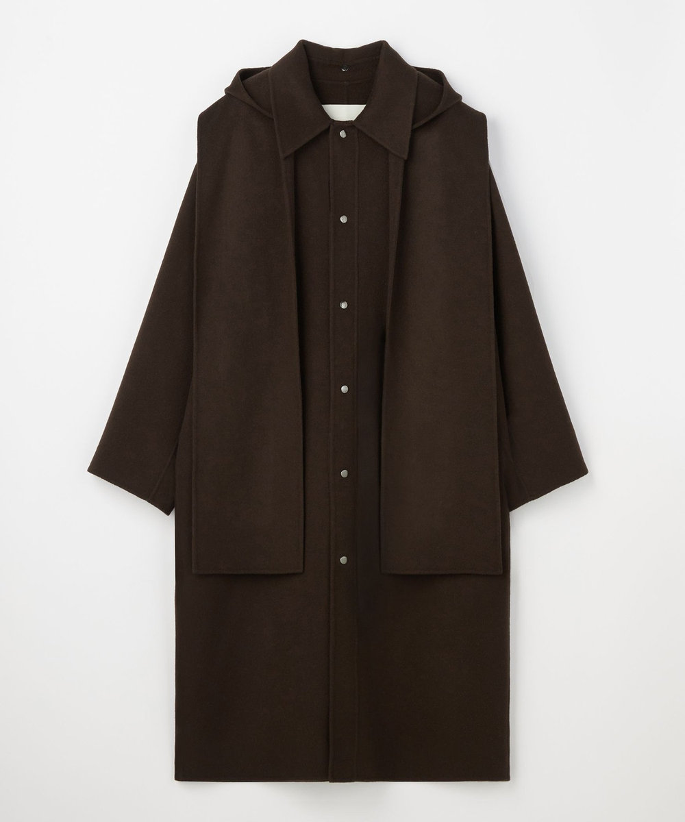 DÉPAREILLÉ DOUBLE FACE BEAVER HOODED COAT / ダブルフェイスビーバーフーデッドコート ブラウン