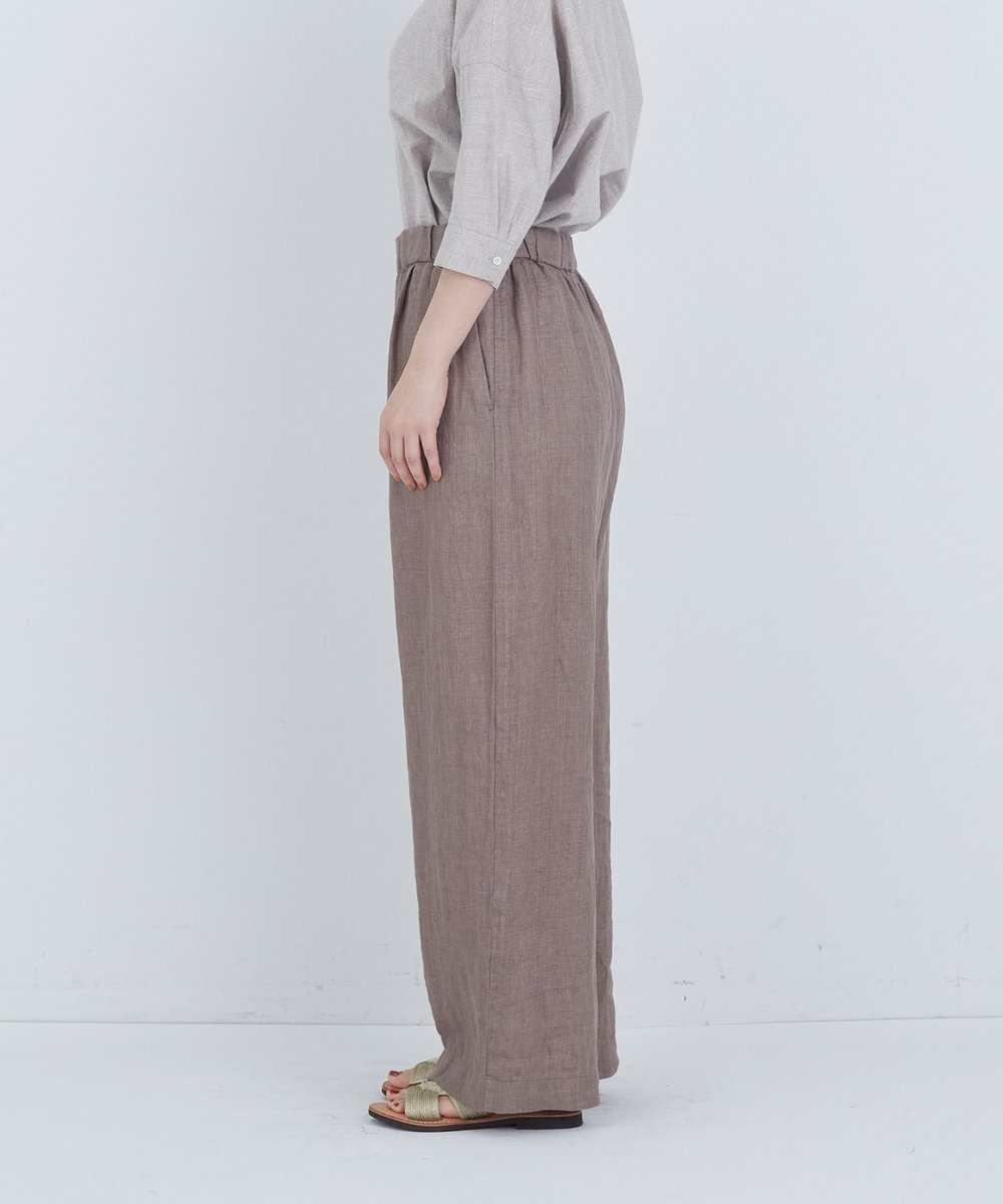 ADIEU TRISTESSE リネンワンタックストレートパンツ モカ
