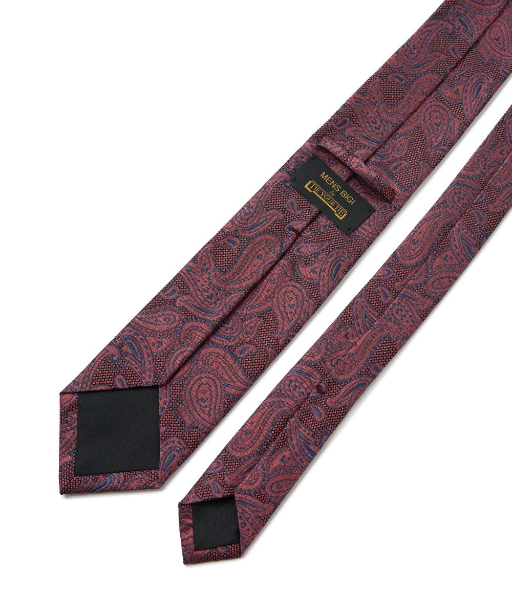 MEN'S BIGI 【TIE YOUR TIE /タイユアタイ】配色ペイズリー柄ネクタイ ピンク