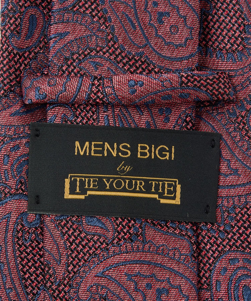 MEN'S BIGI 【TIE YOUR TIE /タイユアタイ】配色ペイズリー柄ネクタイ ピンク