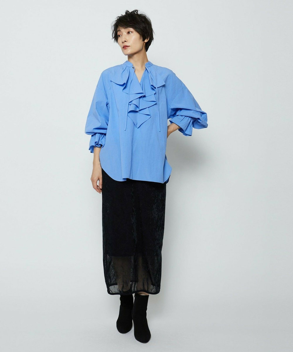 feerique feerique コードボイルラッセルブラウス ブルー