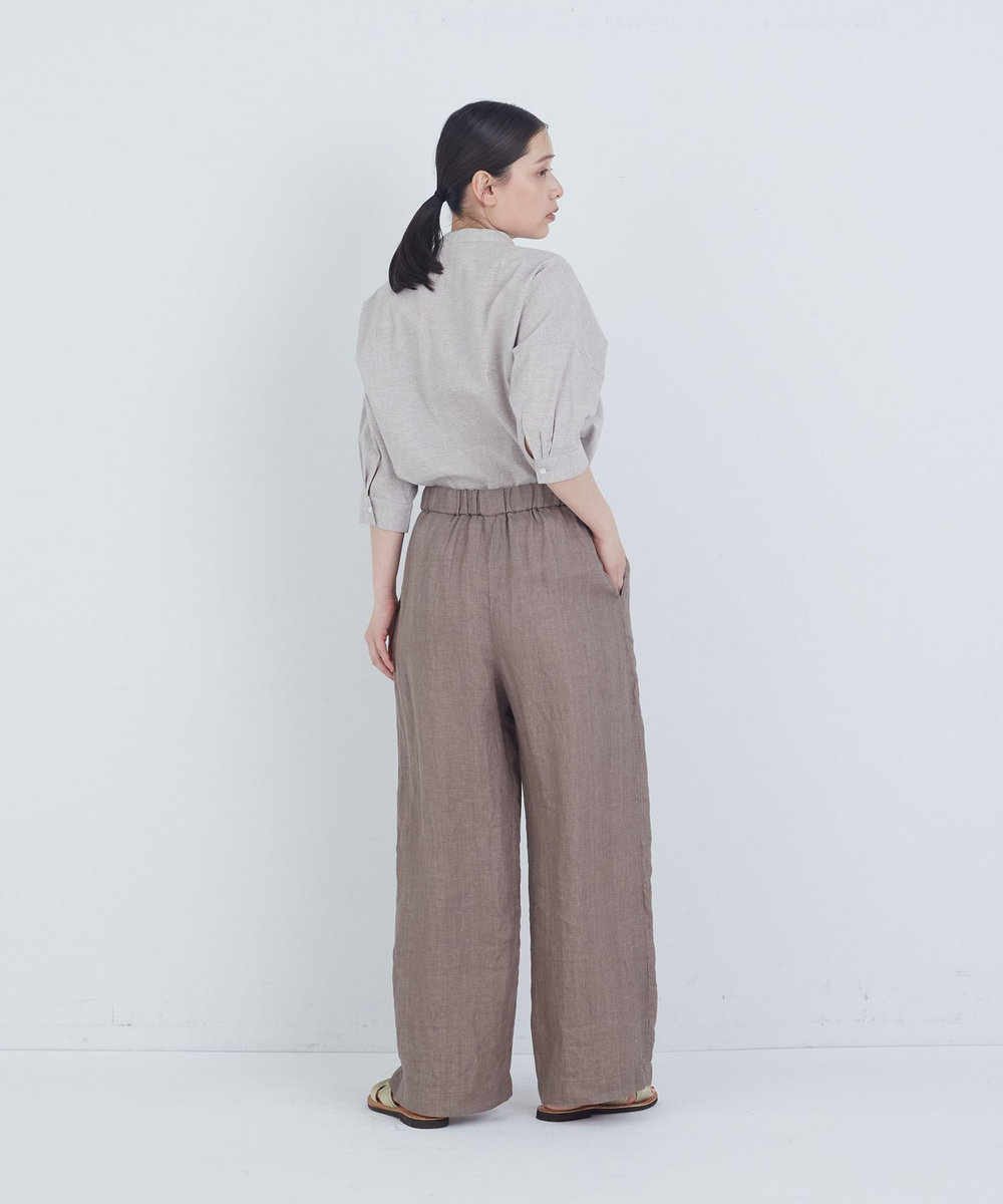 ADIEU TRISTESSE リネンワンタックストレートパンツ モカ