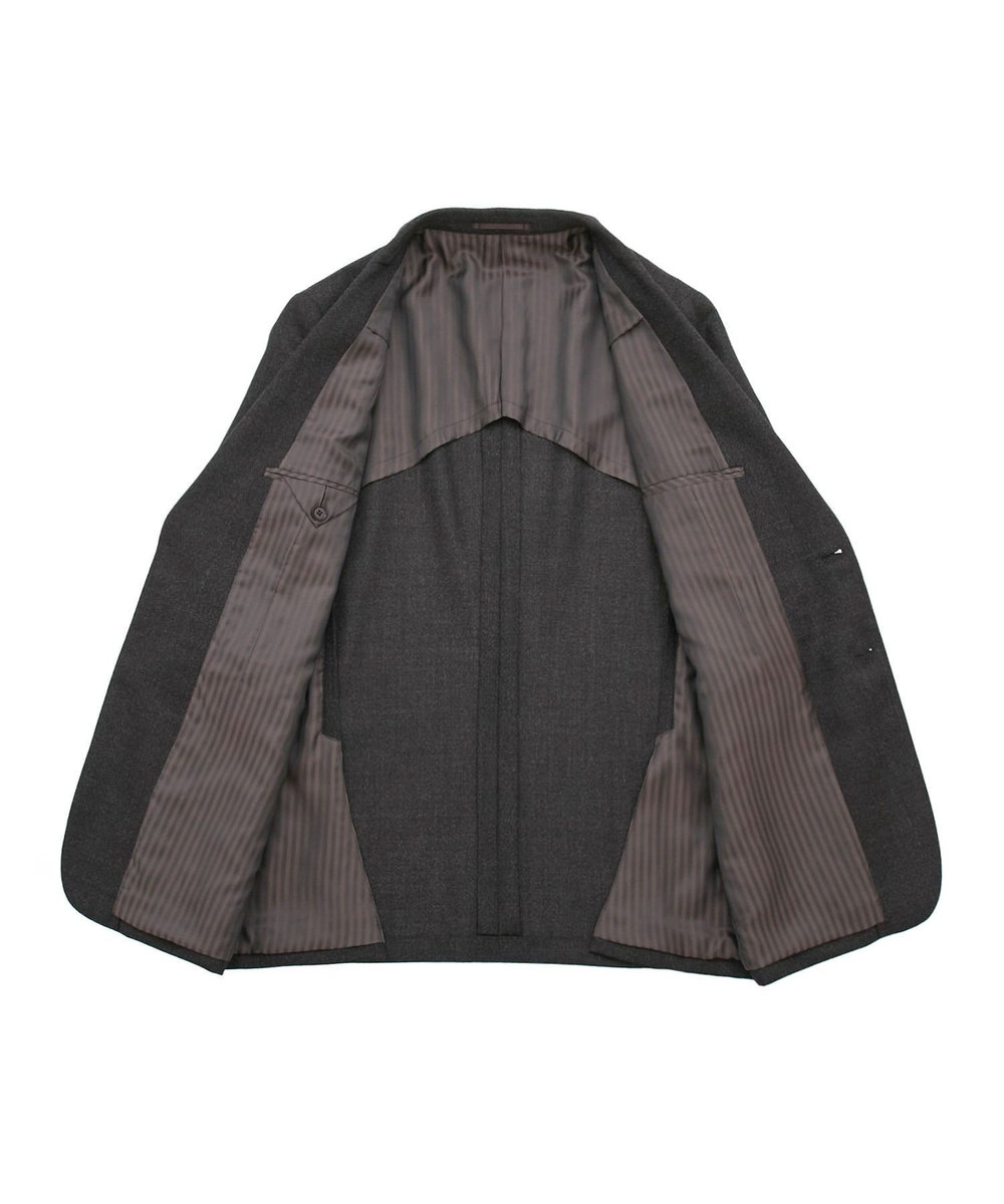 MEN'S BIGI メランジウール テーラードジャケット ブラウン
