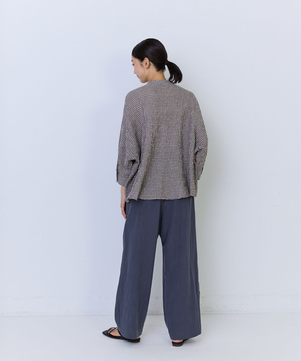 ADIEU TRISTESSE コットンリネンワイドシルエットブラウス カーキ