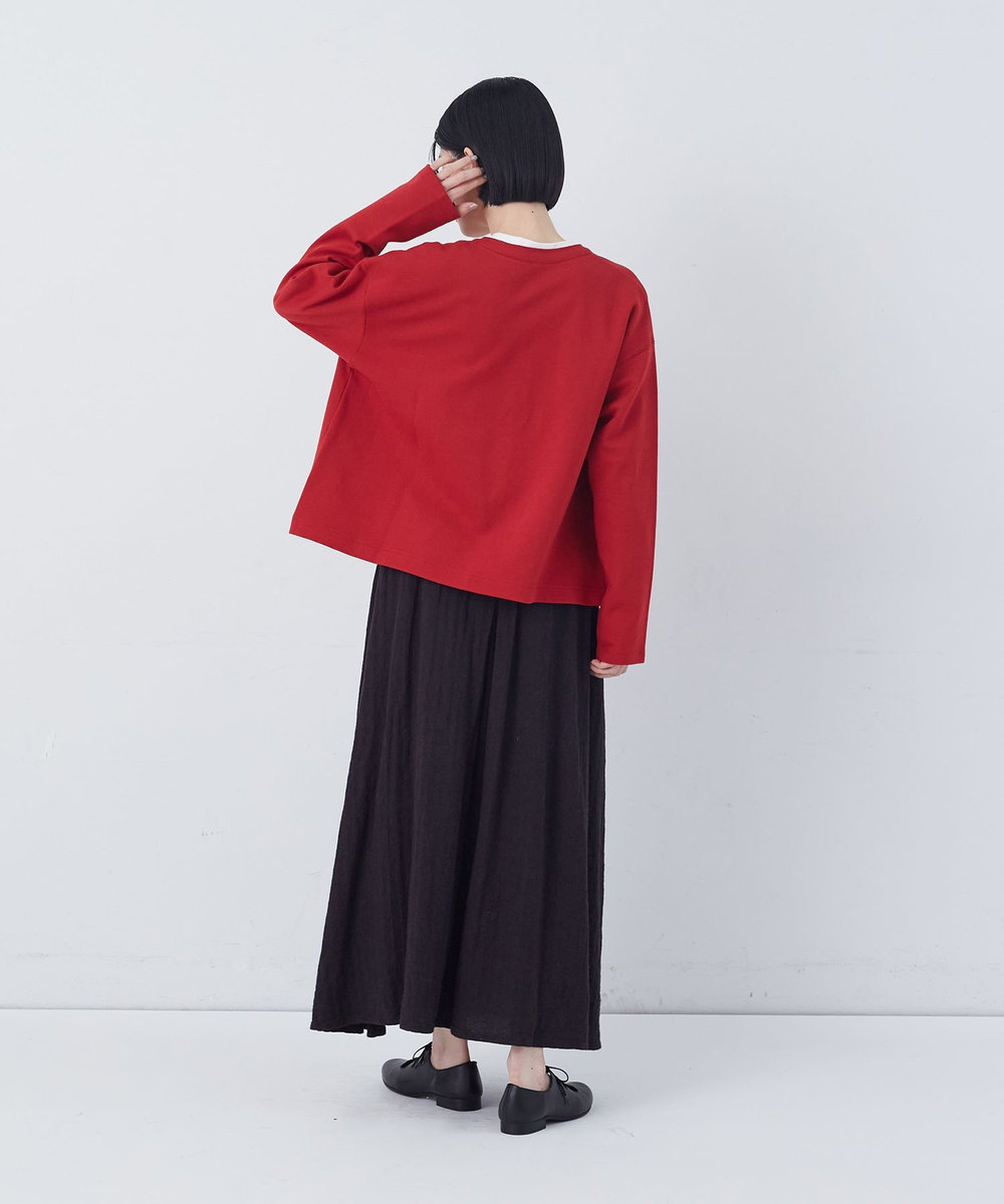 congés payés ADIEU TRISTESSE ポンチスナップカーディガン レッド
