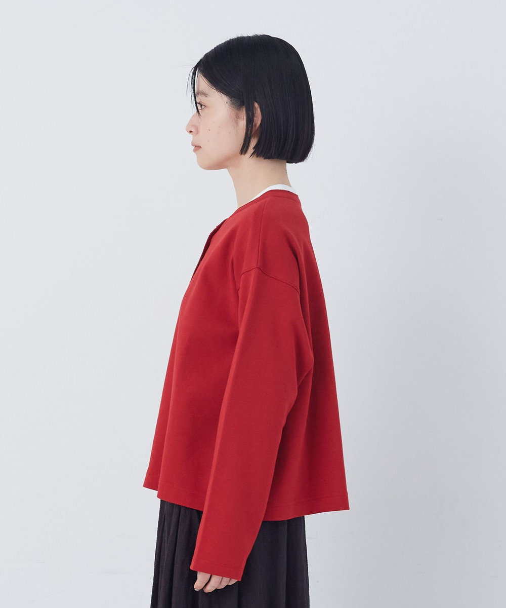 congés payés ADIEU TRISTESSE ポンチスナップカーディガン レッド
