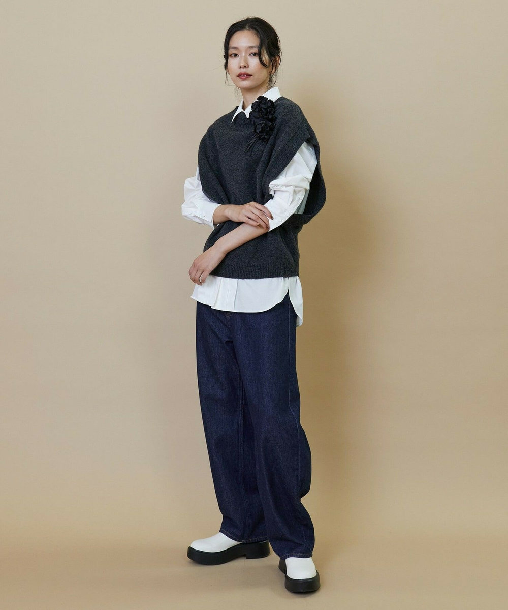 L'EQUIPE フラワーコサージュM グレー