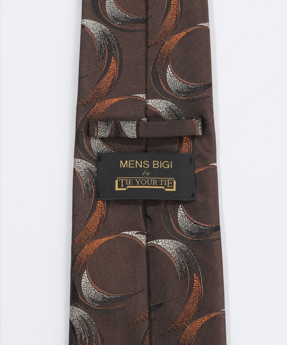 MEN'S BIGI 【TIE YOUR TIE/タイユアタイ】ヴィンテージアブストラクト柄ネクタイ ボルドー