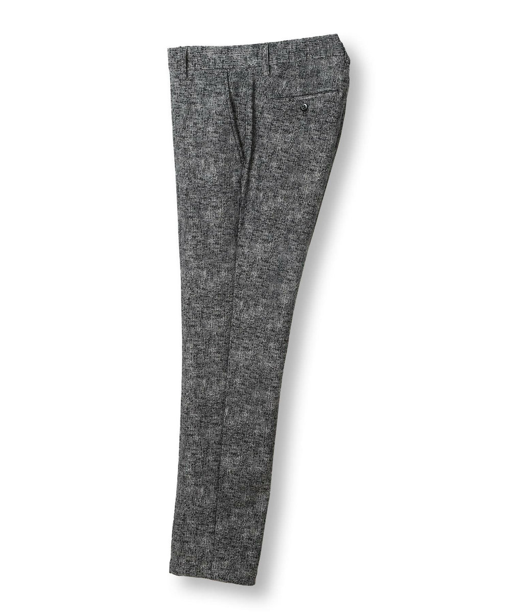 MEN'S BIGI 【ACTIVE TAILOR/アクティブテイラー】ヒートパフォーマーツイード調プリントスラックスパンツ ブラック