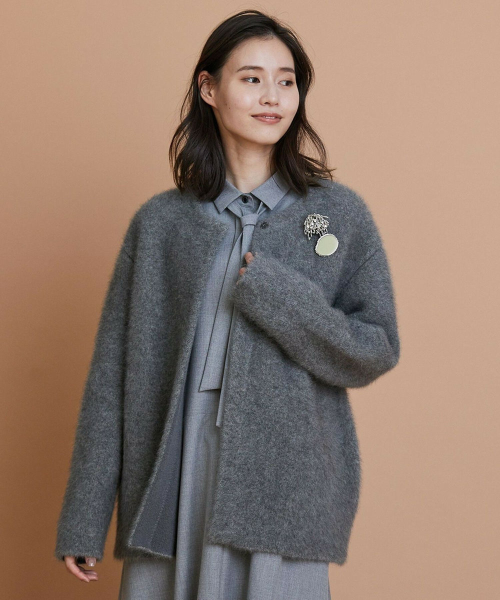 L'EQUIPE ビジューシャワーブローチ シルバー