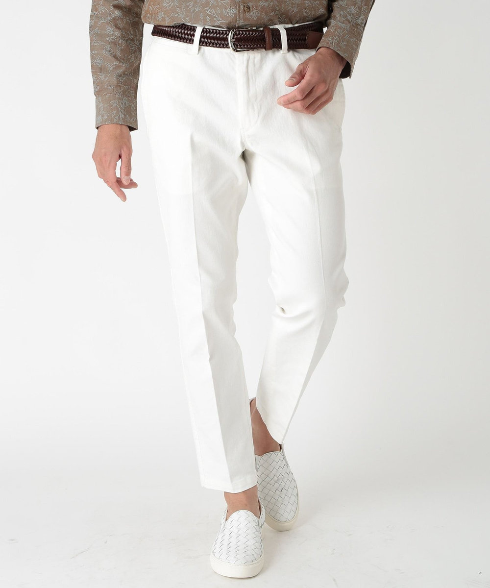 MEN'S BIGI ストレッチツイルテーパードパンツ ホワイト