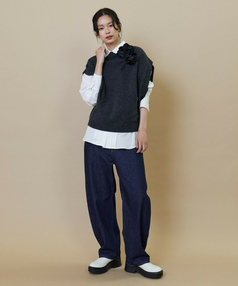 L'EQUIPE フラワーコサージュM グレー