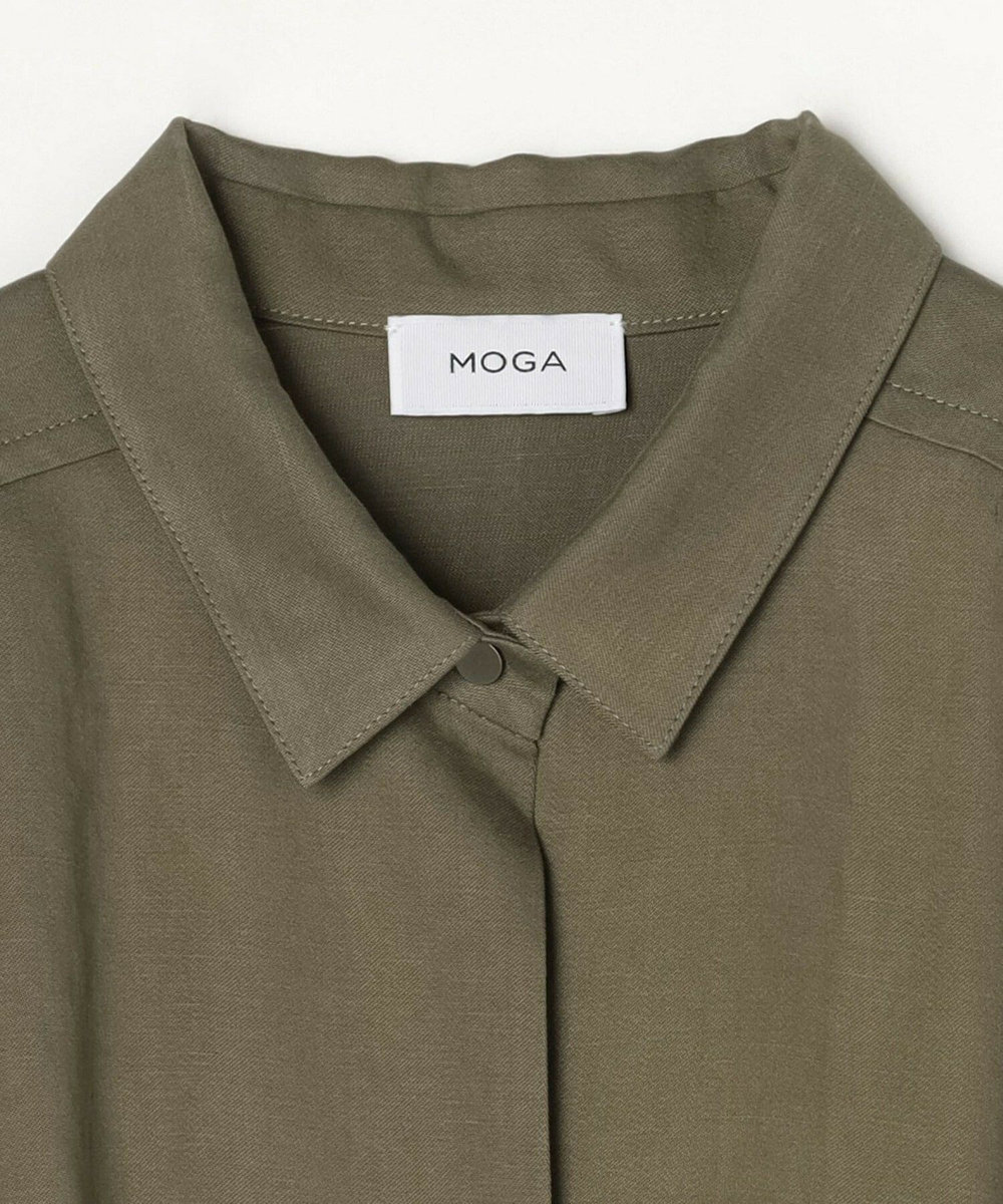 MOGA テンセルサテンシャツドレス ブラウン