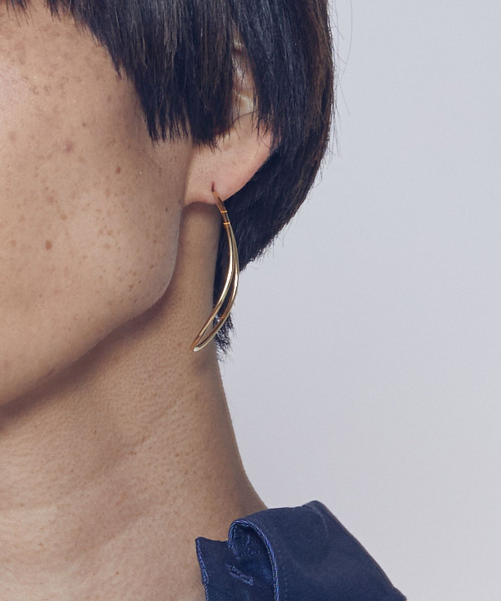 1er Arrondissement ＜BAR JEWERY（バー ジュエリー）＞"CONTOUR"ピアス（両耳） ゴールド