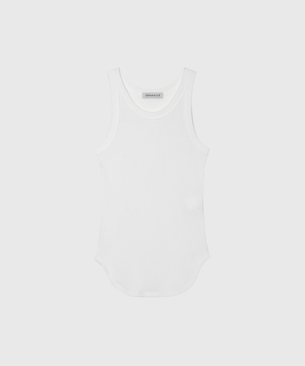 DÉPAREILLÉ ORGANIC COTTON RIB TANK TOP / オーガニックコットンリブタンクトップ オフホワイト