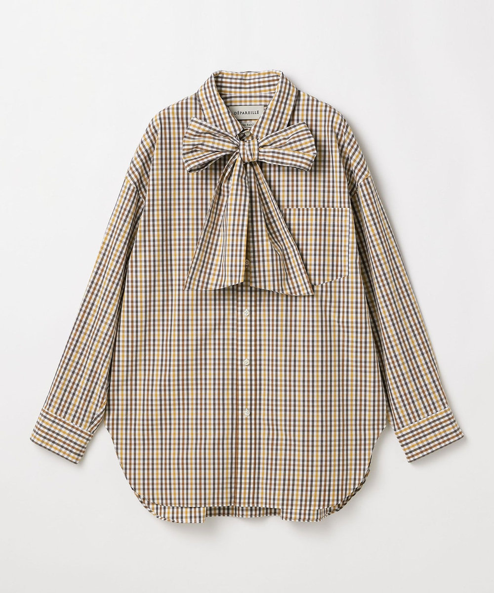 DÉPAREILLÉ CHECK BROAD BOW SHIRT / チェックブロードボウシャツ チェック